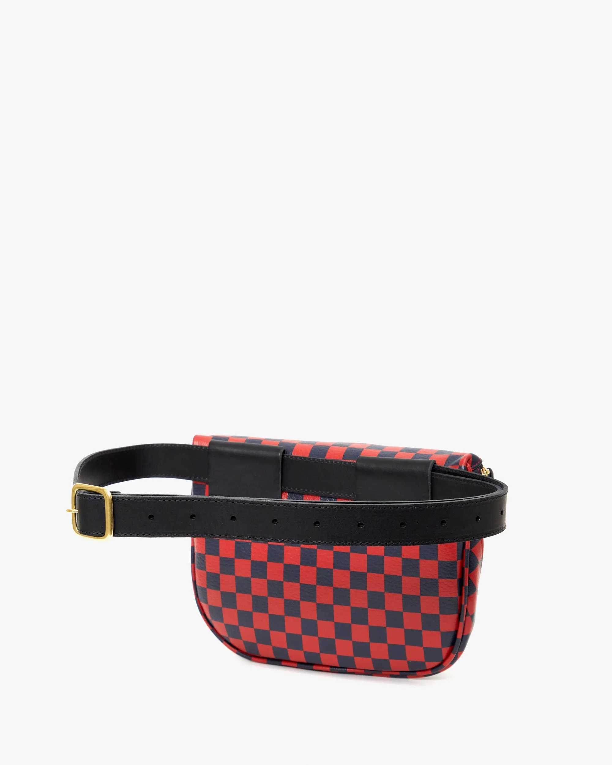 Clare V. Checker Fanny Pack (Red/Navy)