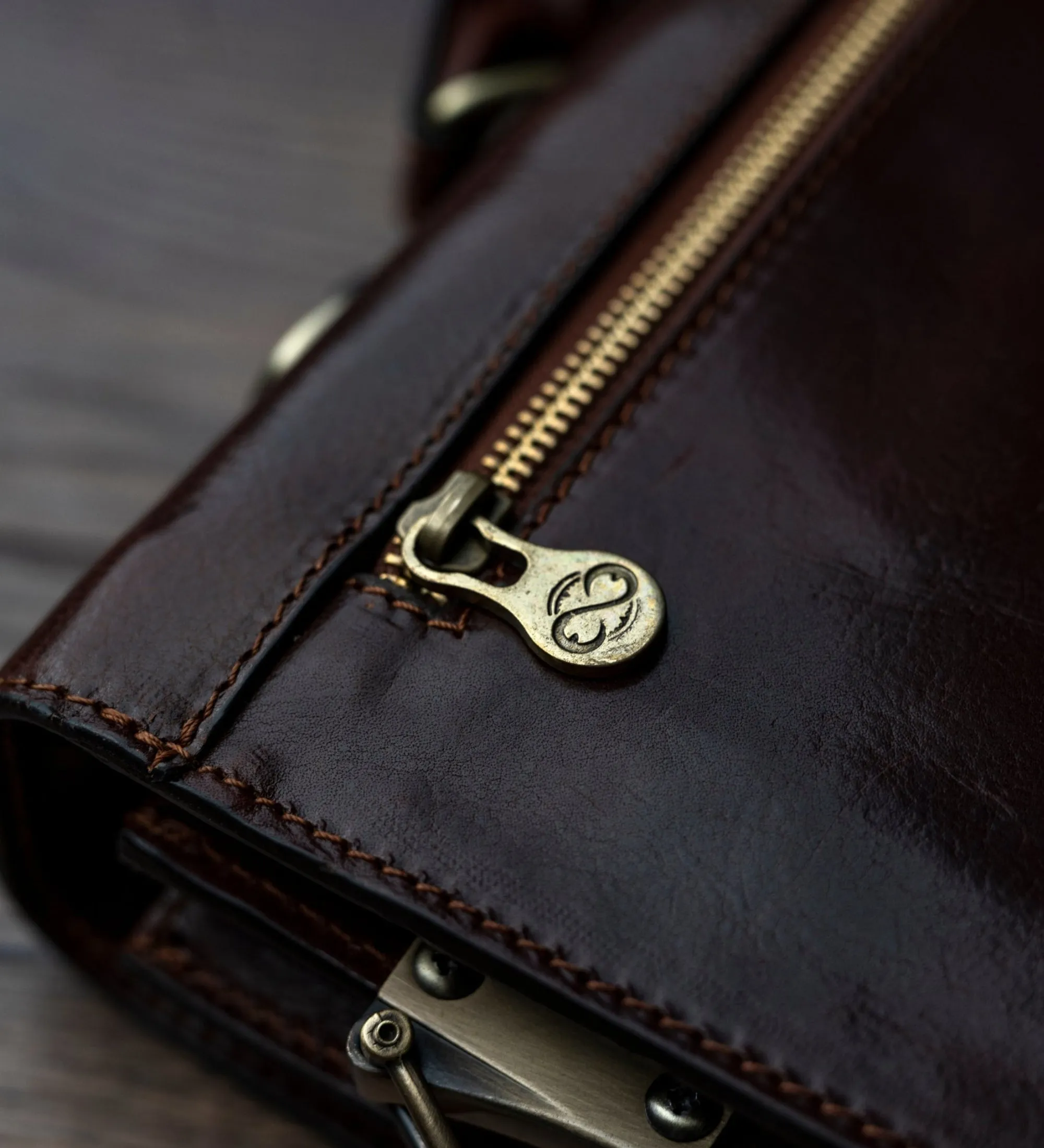 Classic Design Full Grain Italian Leather Briefcase - The Magus