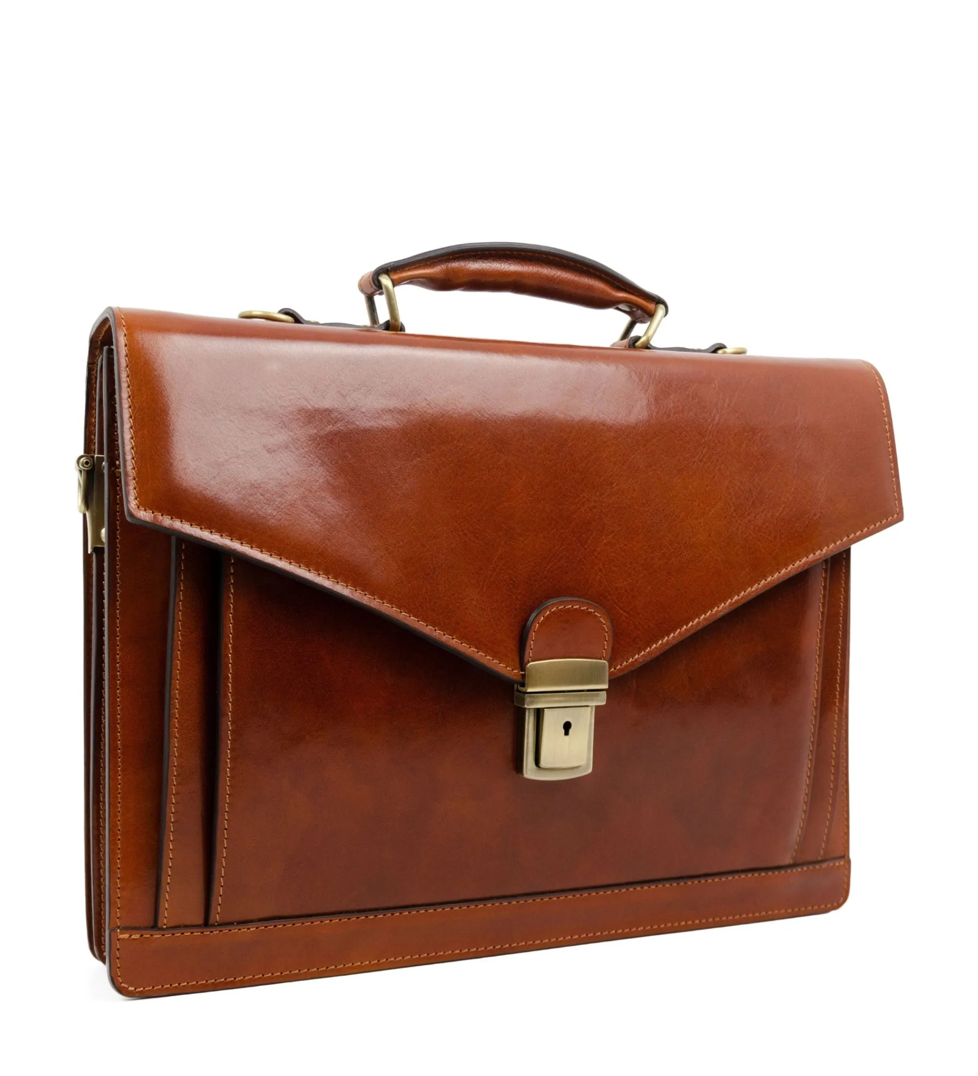 Classic Design Full Grain Italian Leather Briefcase - The Magus