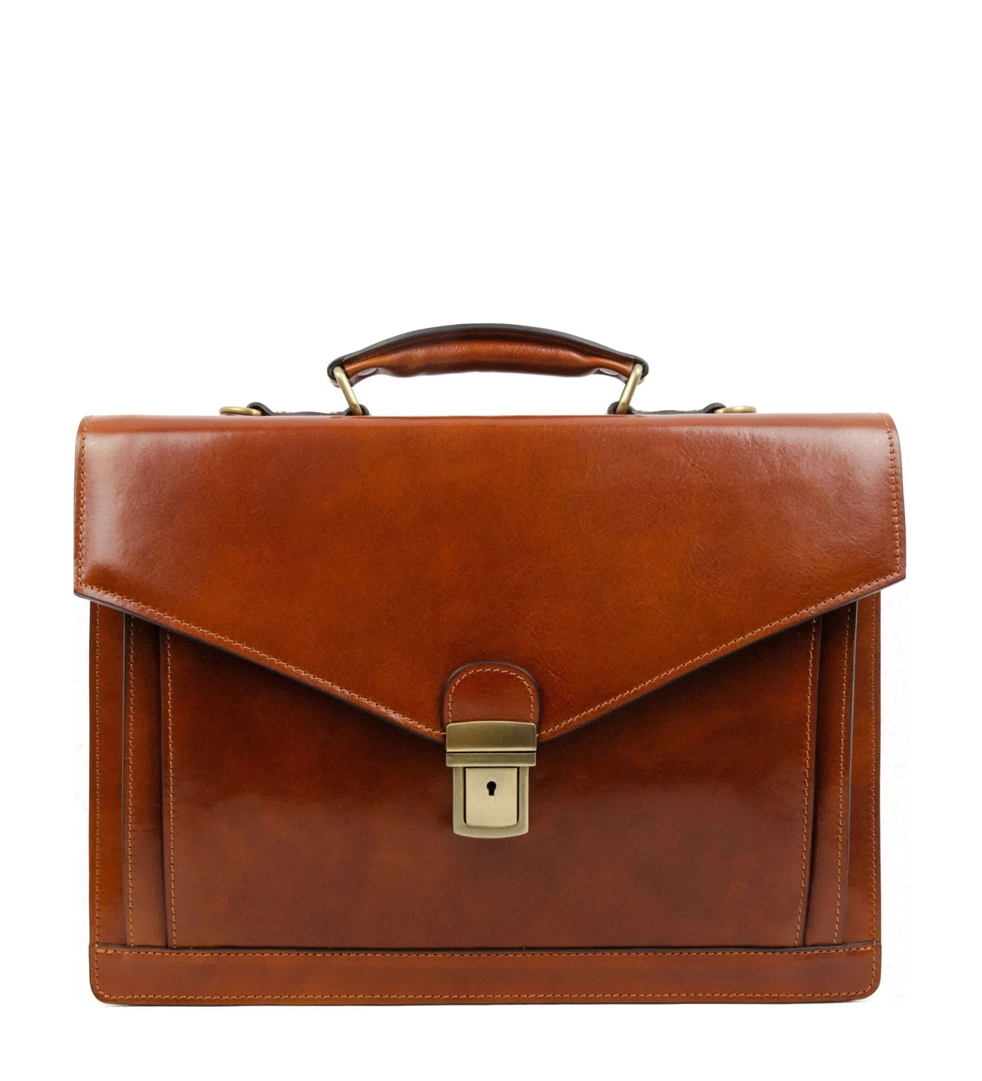 Classic Design Full Grain Italian Leather Briefcase - The Magus
