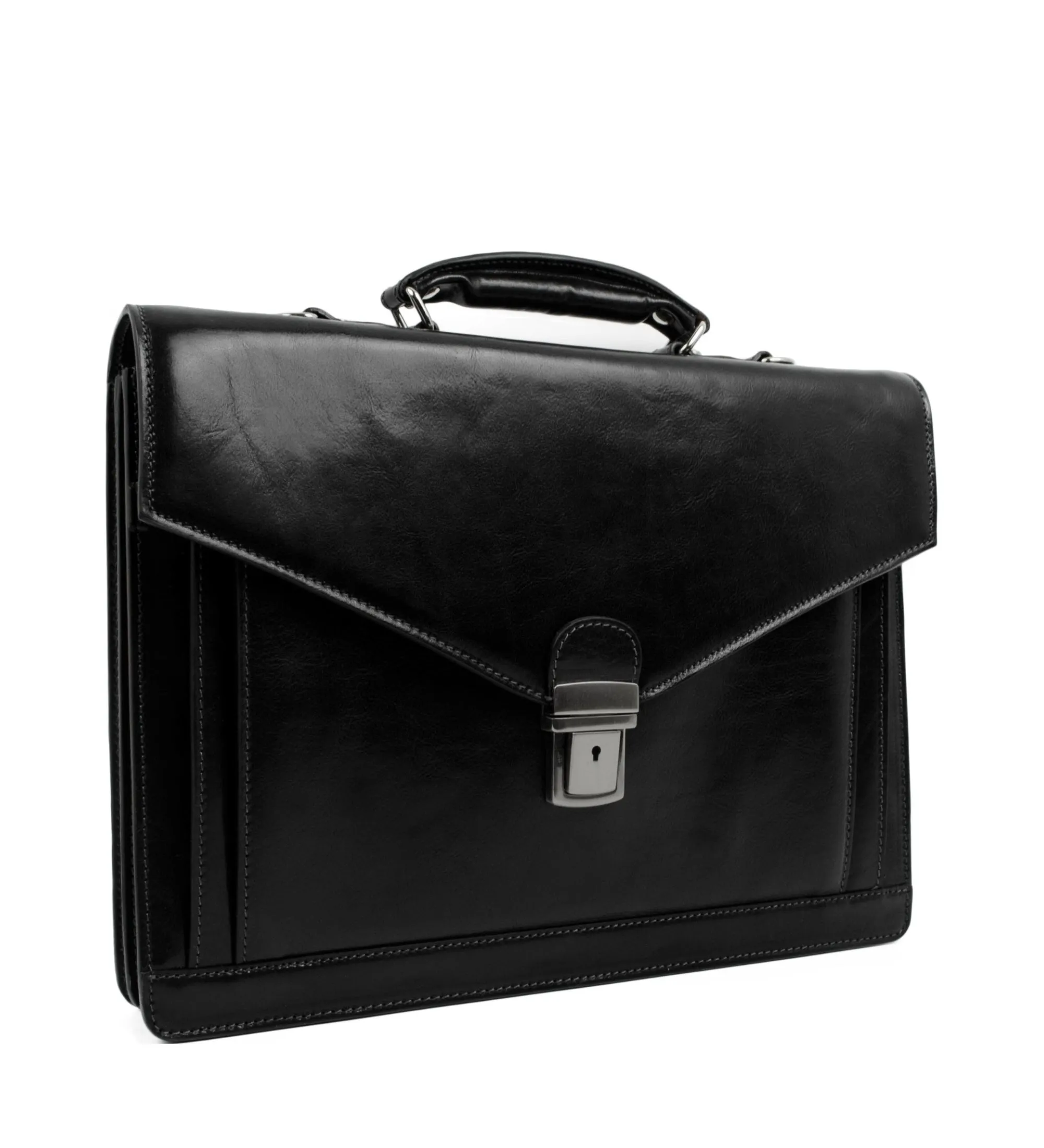 Classic Design Full Grain Italian Leather Briefcase - The Magus