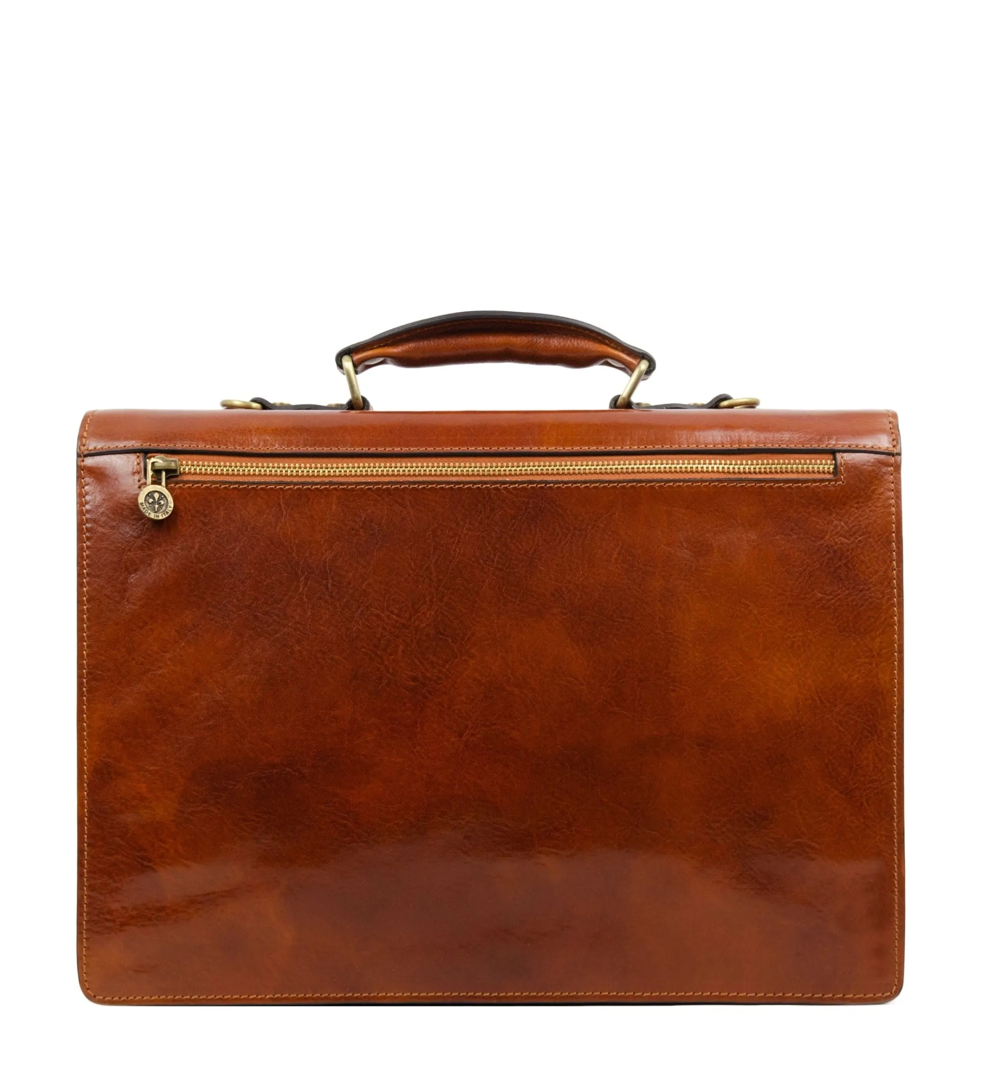 Classic Design Full Grain Italian Leather Briefcase - The Magus