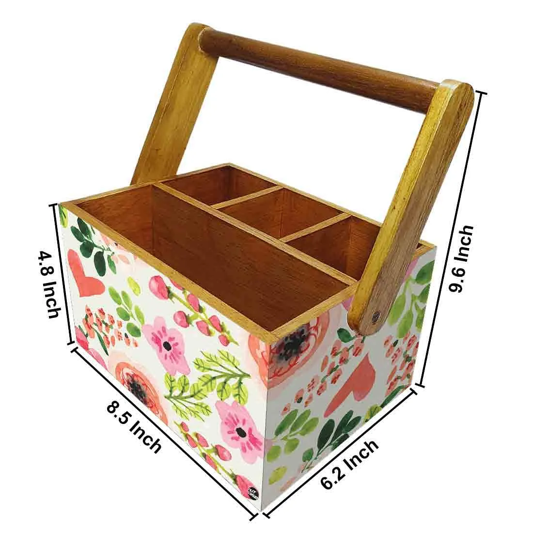Classy Wooden Cutlery Holder for Dinning Table Organizer - Baby Flowers