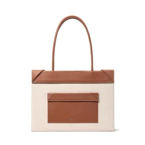 Click Tote Canvas & Leather Shoulder Bag - Brown