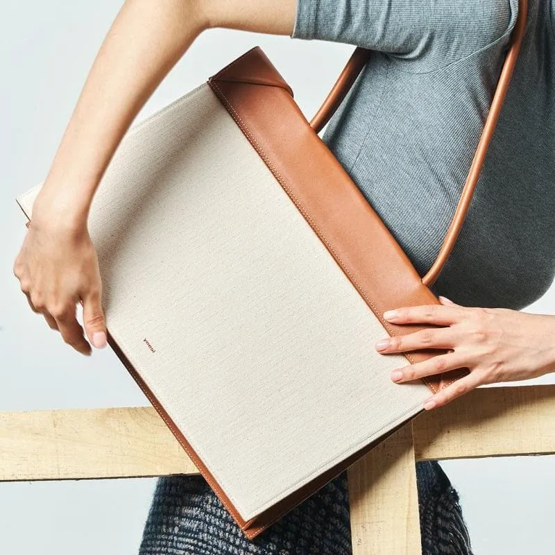 Click Tote Canvas & Leather Shoulder Bag - Brown