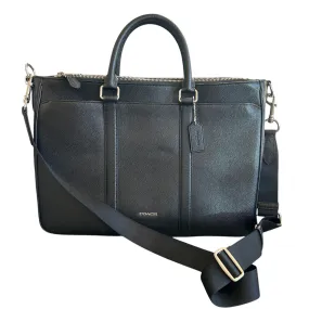 Coach Perry Metropolitan Tote F59141 Black Leather Laptop Briefcase Bag
