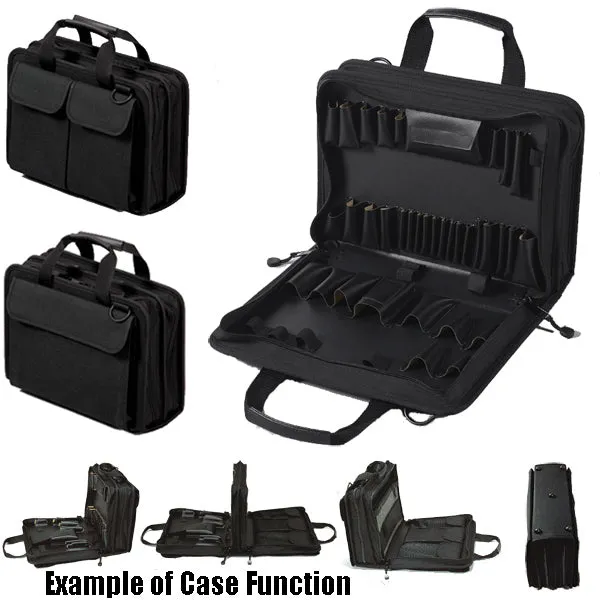 Crawford CFSD5-BLK Double-Sided 2-Compartment Soft Sided Zipper Tool Case 16" x 11" x 5" 45 Tool Pockets and Parts Pouch