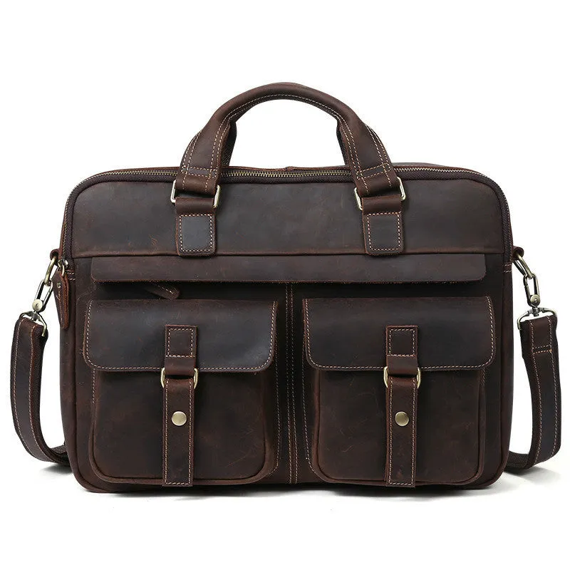 Crazy Horse Leather Briefcase Bag