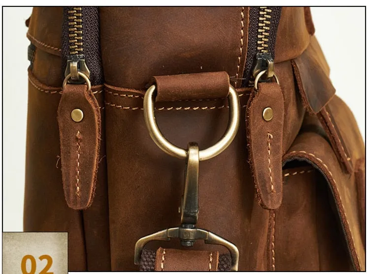 Crazy Horse Leather Briefcase Bag