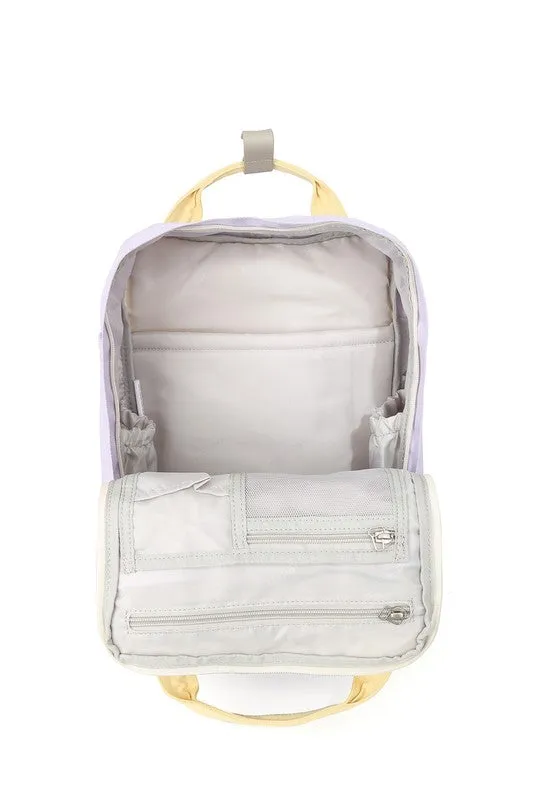 Cream/Lavender 14.9'' Travel/School Backpack