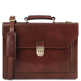 Cremona - 3 compartment leather briefcase | TL141732