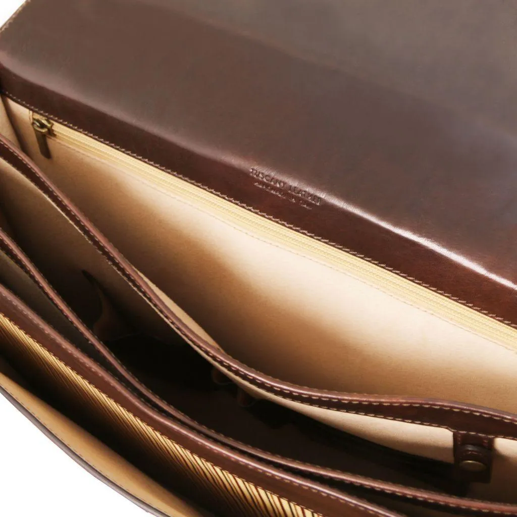 Cremona - 3 compartment leather briefcase | TL141732