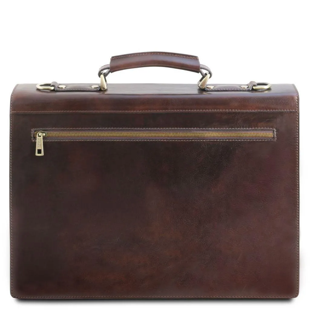 Cremona - 3 compartment leather briefcase | TL141732