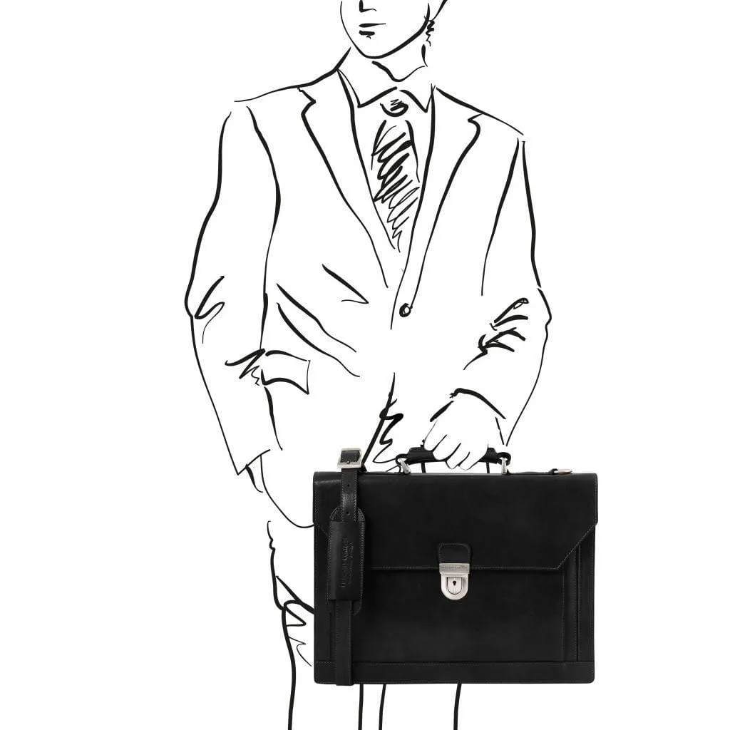 Cremona - 3 compartment leather briefcase | TL141732