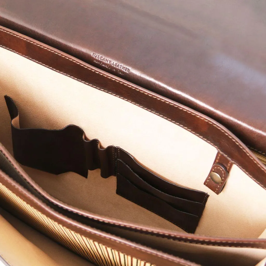 Cremona - 3 compartment leather briefcase | TL141732