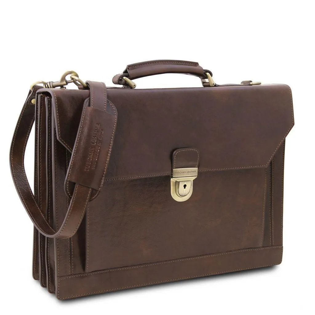 Cremona - 3 compartment leather briefcase | TL141732