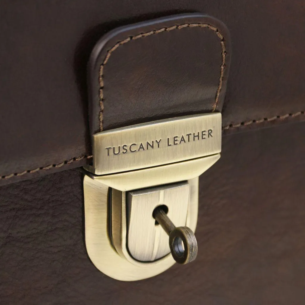 Cremona - 3 compartment leather briefcase | TL141732