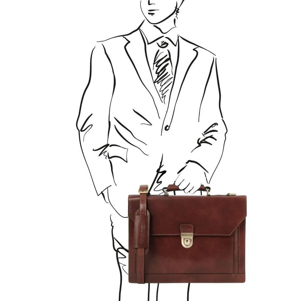 Cremona - 3 compartment leather briefcase | TL141732
