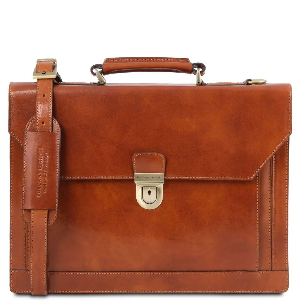 Cremona - 3 compartment leather briefcase | TL141732