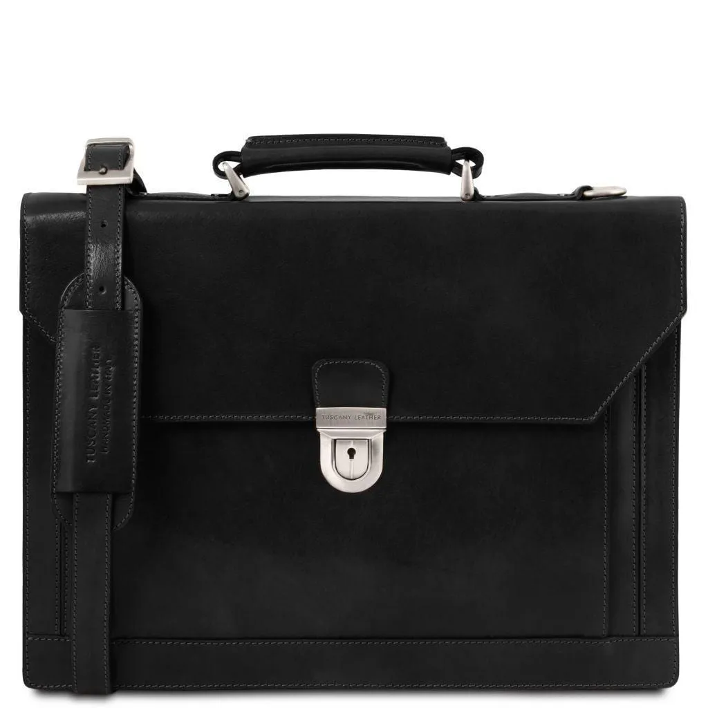Cremona - 3 compartment leather briefcase | TL141732