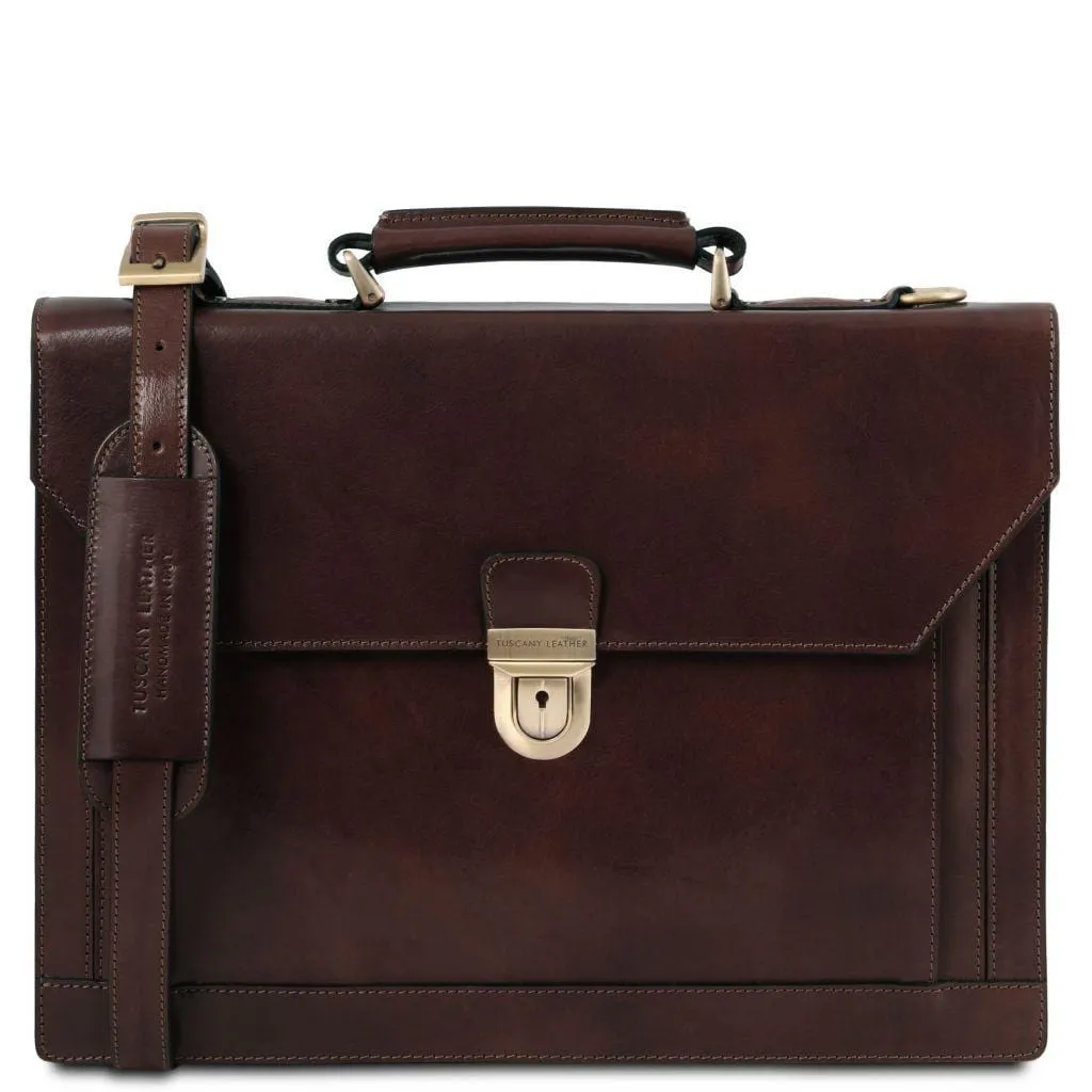 Cremona - 3 compartment leather briefcase | TL141732