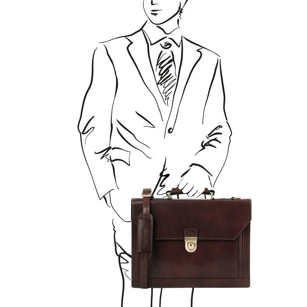 Cremona - 3 compartment leather briefcase | TL141732