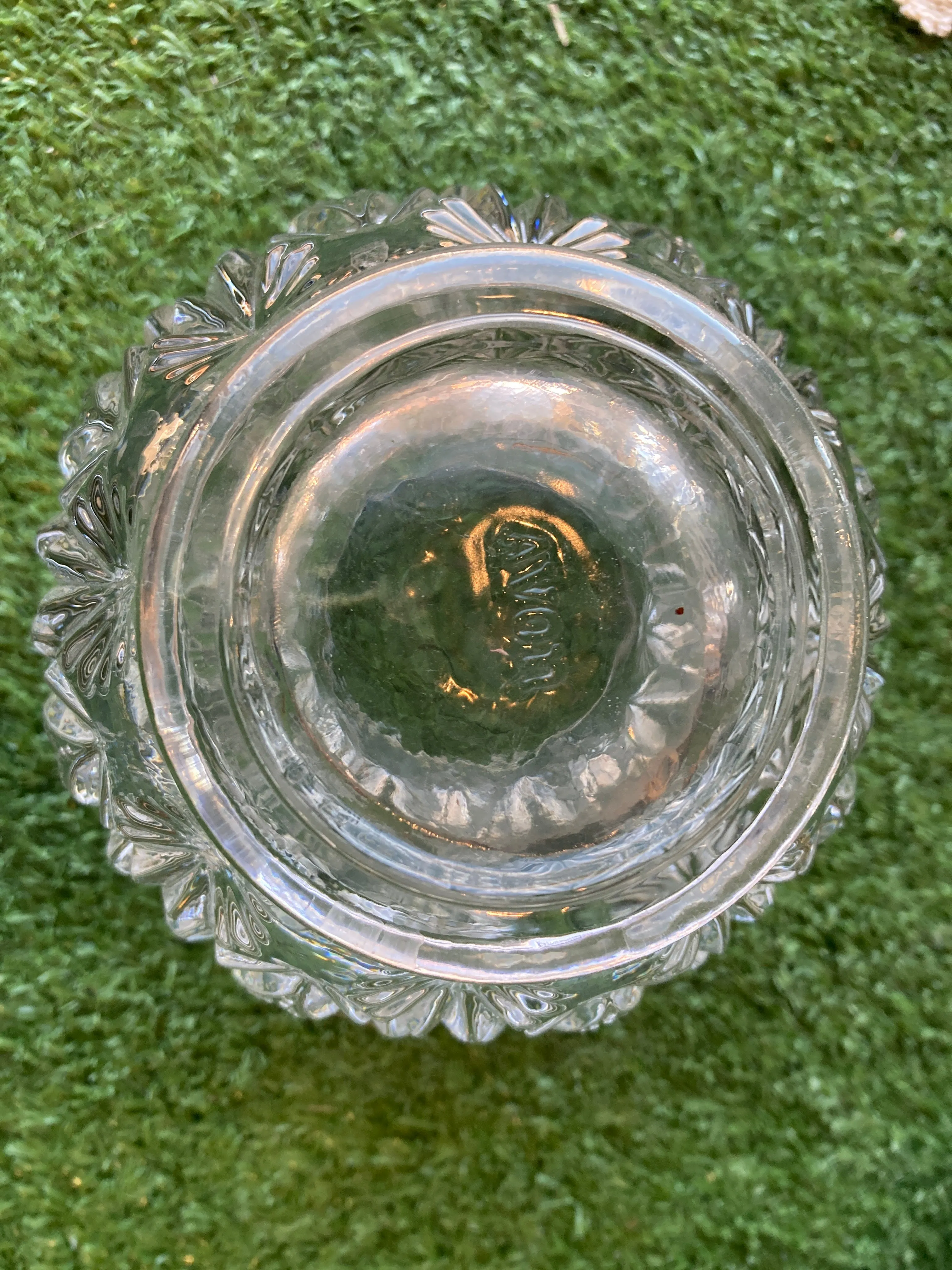 Crystal AVON Candle Emboss Holder