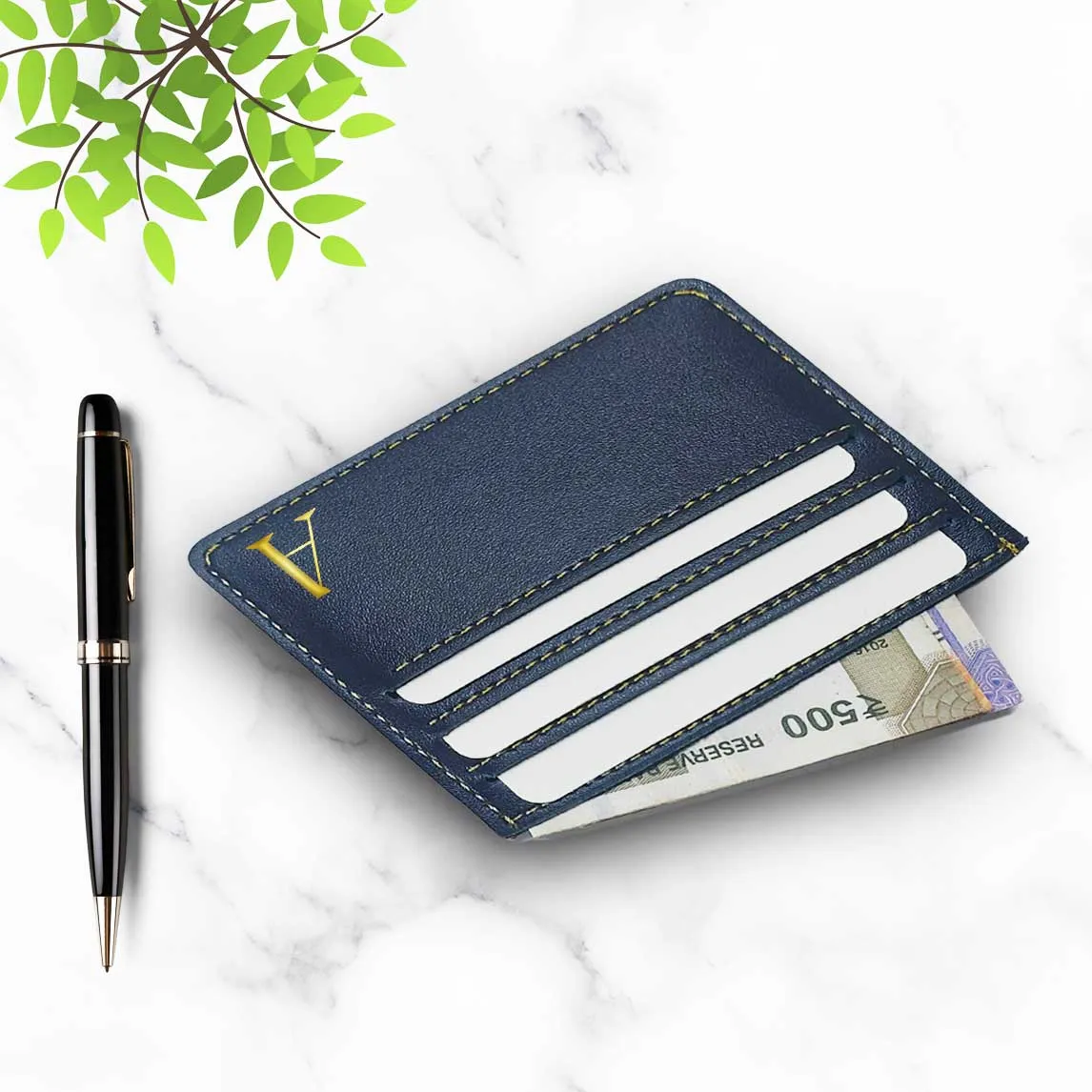 Custom Business Card Holder Case for Men - Monogram