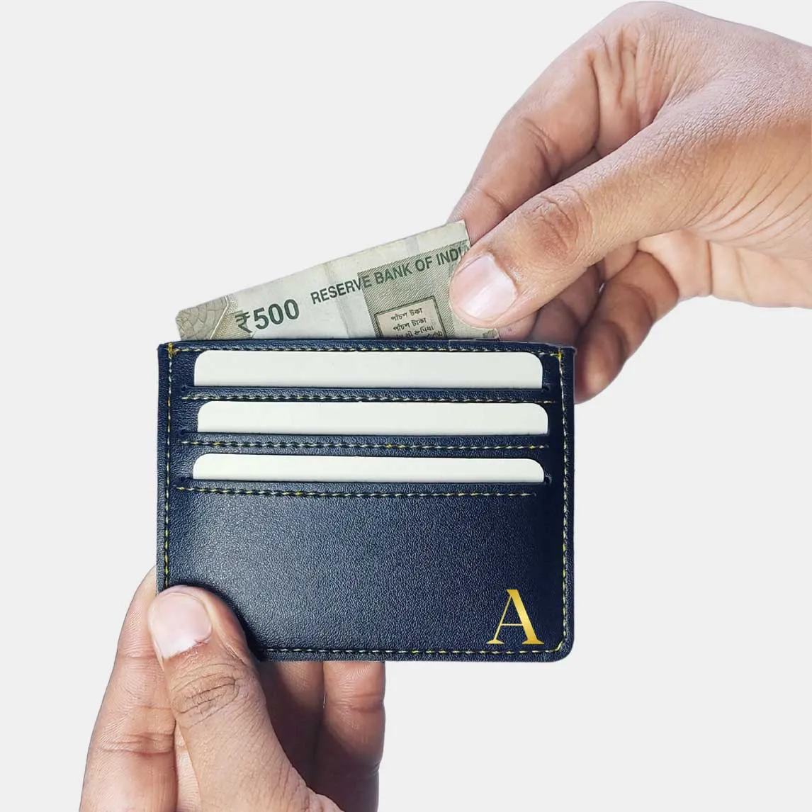 Custom Business Card Holder Case for Men - Monogram