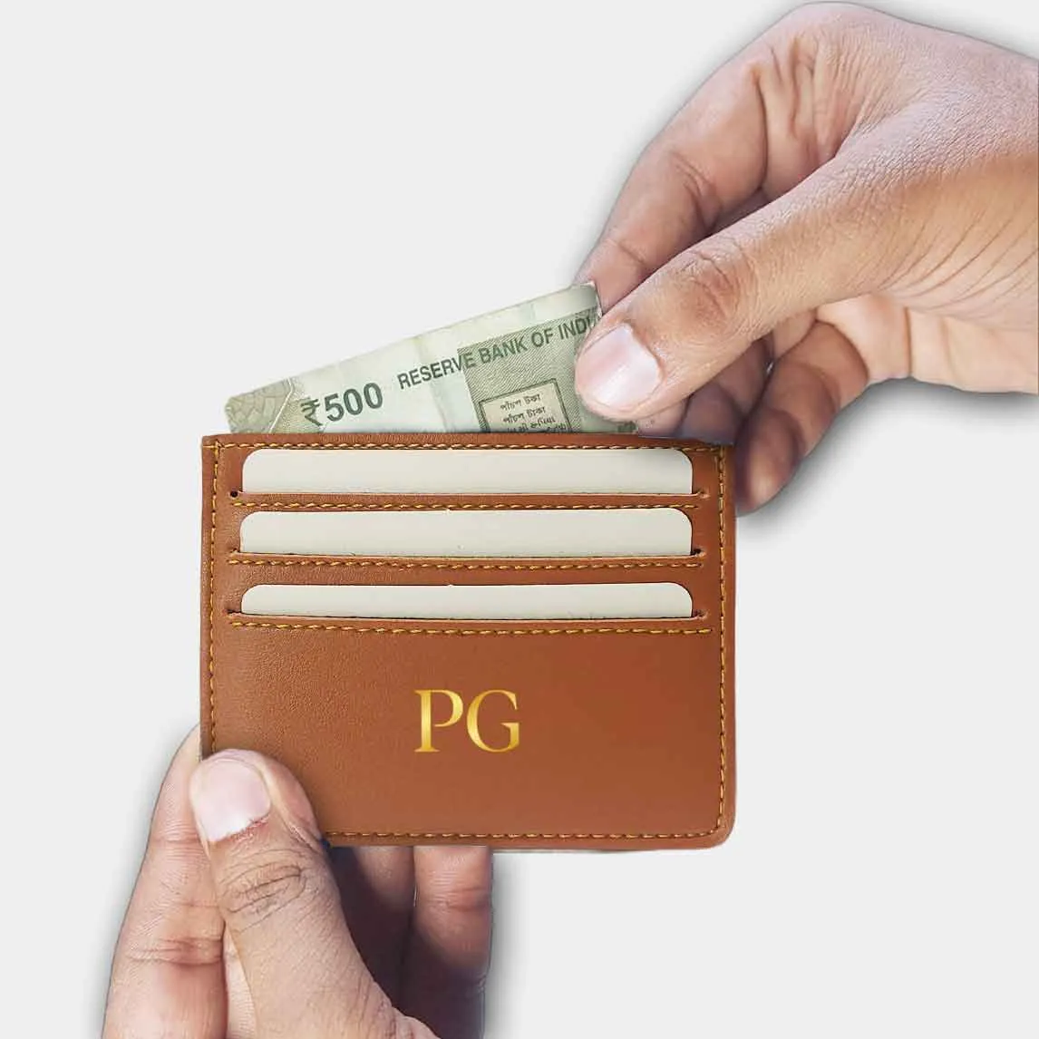 Custom Card Holder for Credit Card Women - Initials