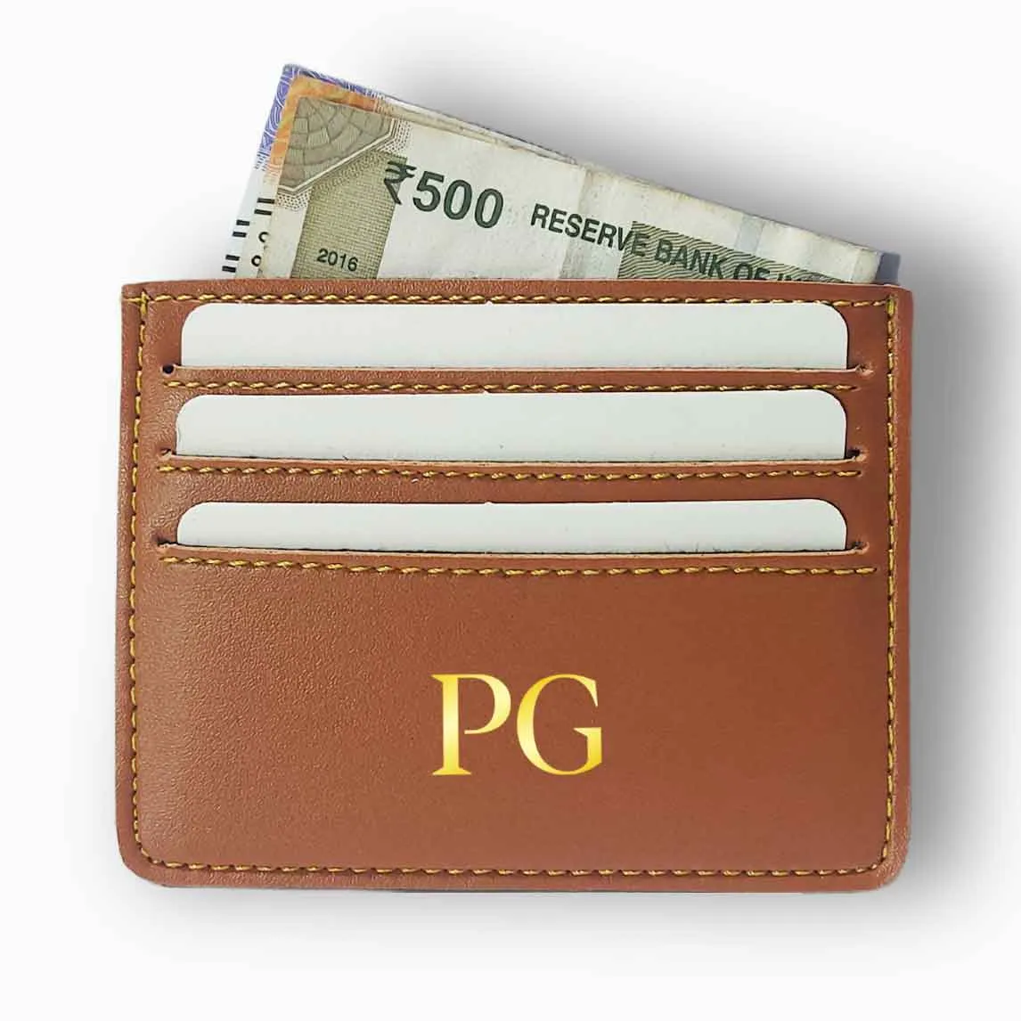 Custom Card Holder for Credit Card Women - Initials