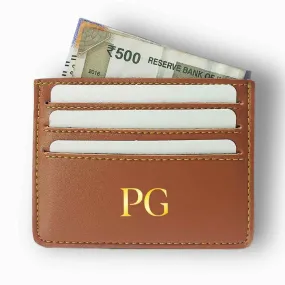 Custom Card Holder for Credit Card Women - Initials