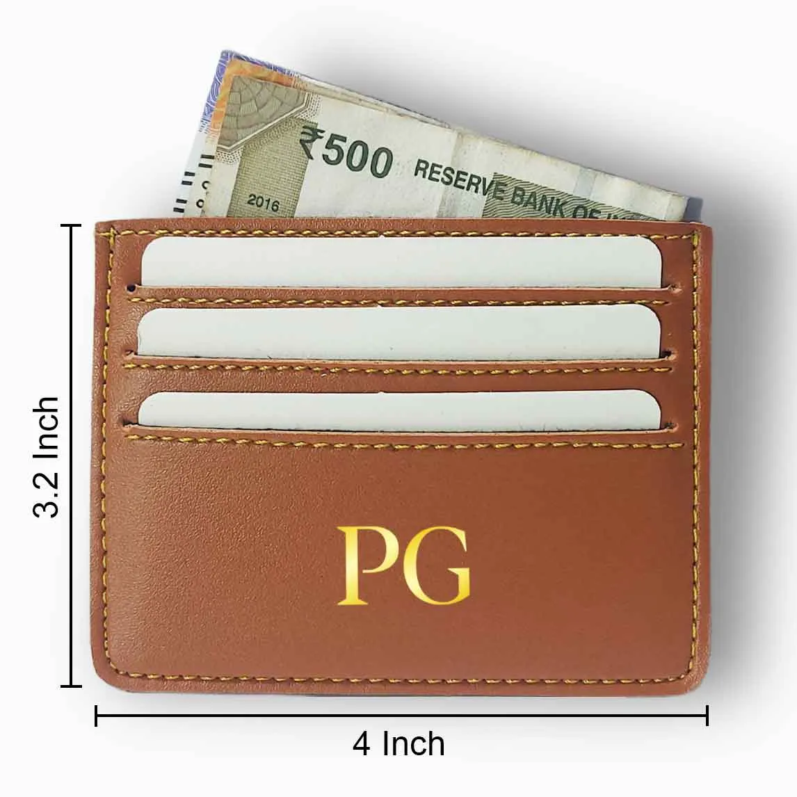 Custom Card Holder for Credit Card Women - Initials