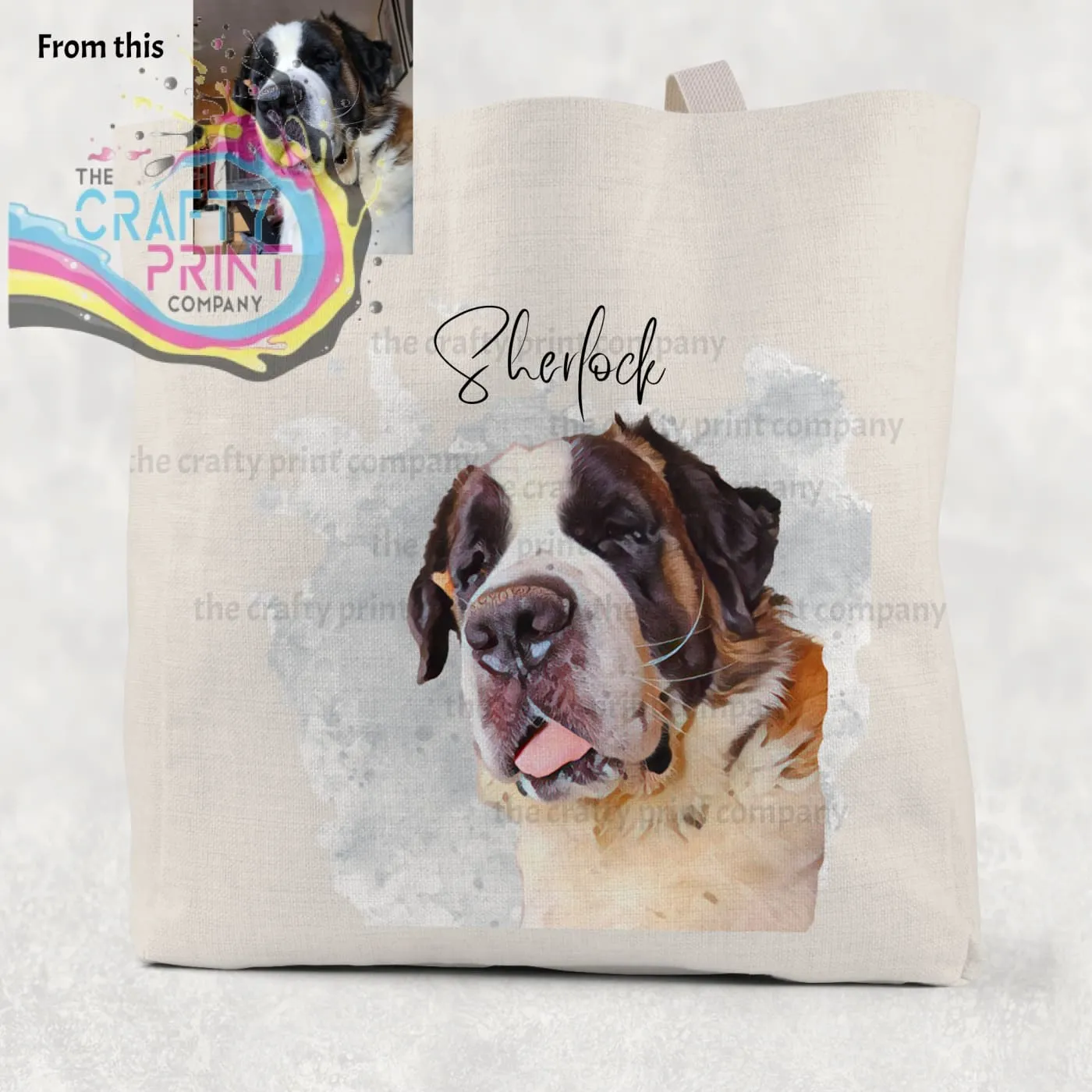 Custom Pet Photo Cotton Tote Bag