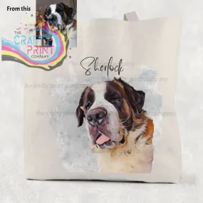 Custom Pet Photo Cotton Tote Bag