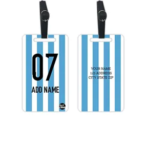 Custom Printed Bag Tags Set of 2 for Sports - Argentina Jersey