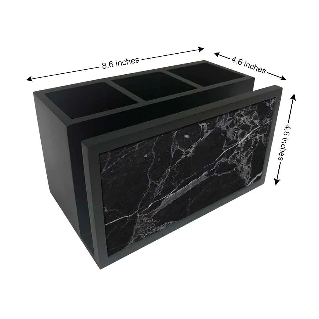 Cutlery Tissue Holder Napkin Stand -  Black Marble