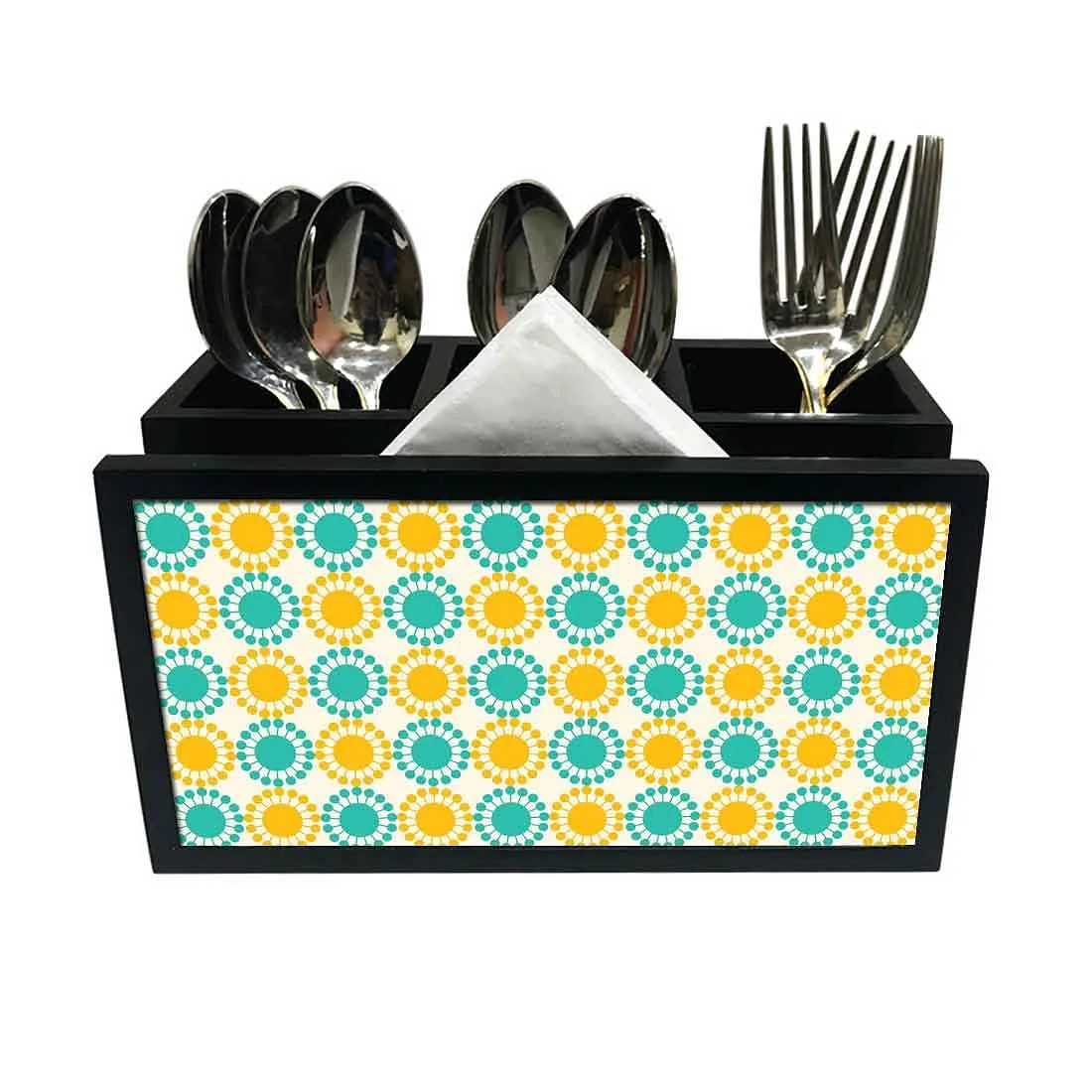 Cutlery Tissue Holder Napkin Stand -  Circle Pattern