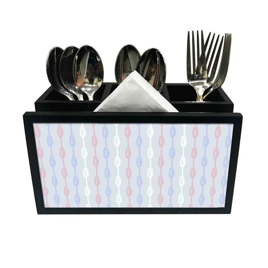 Cutlery Tissue Holder Napkin Stand -  Colorful Dots Line