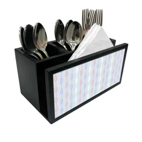 Cutlery Tissue Holder Napkin Stand -  Colorful Dots Line