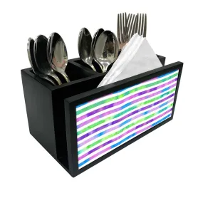 Cutlery Tissue Holder Napkin Stand -  Colorful Strips