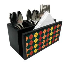Cutlery Tissue Holder Napkin Stand -  Diamonds Pattern