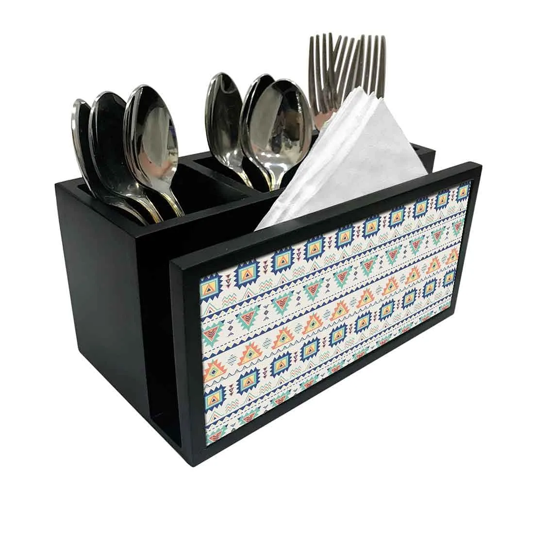 Cutlery Tissue Holder Napkin Stand -  Geometric Design