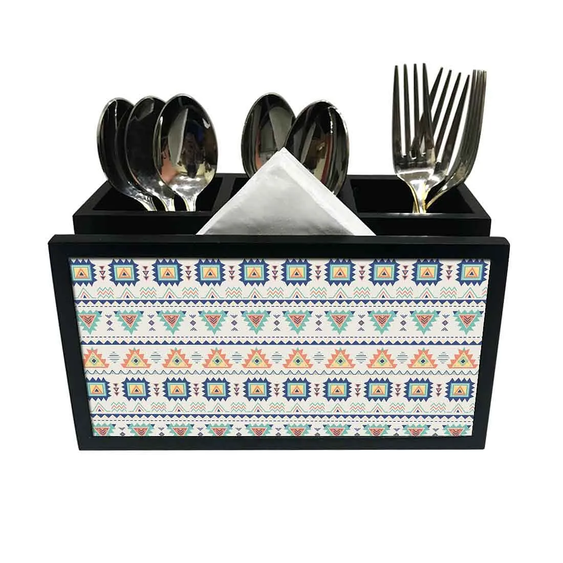 Cutlery Tissue Holder Napkin Stand -  Geometric Design