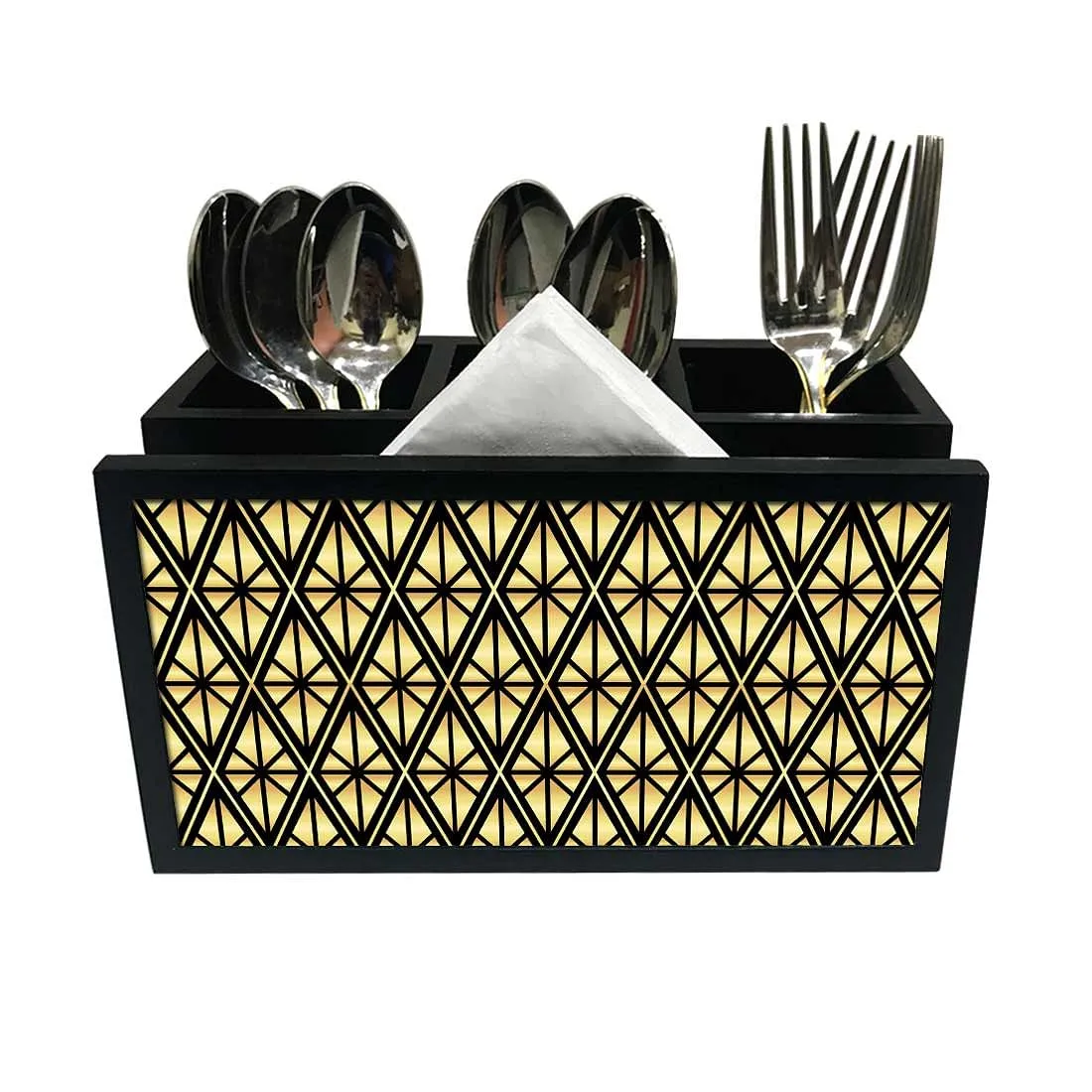 Cutlery Tissue Holder Napkin Stand -  Geometric Diamond