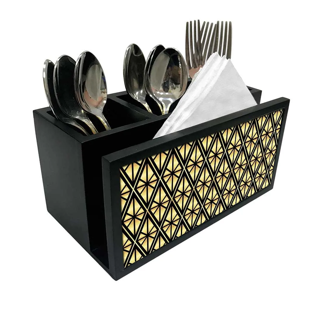 Cutlery Tissue Holder Napkin Stand -  Geometric Diamond