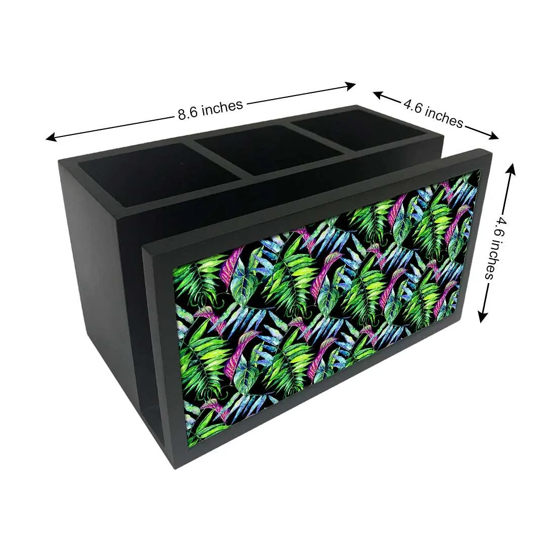 Cutlery Tissue Holder Napkin Stand -  Green Leaf Tropical