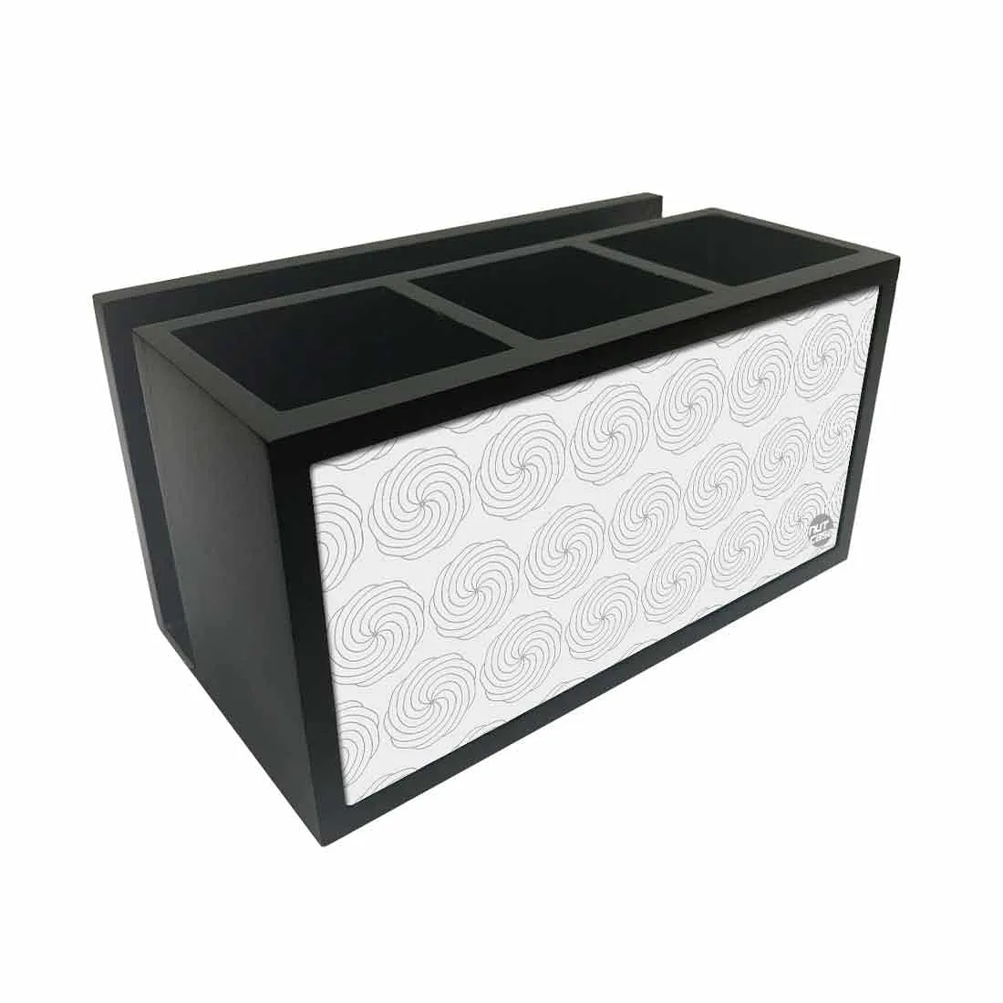 Cutlery Tissue Holder Napkin Stand -  Grey Designer Flower
