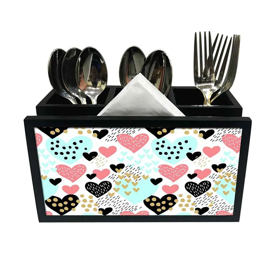 Cutlery Tissue Holder Napkin Stand -  Heart