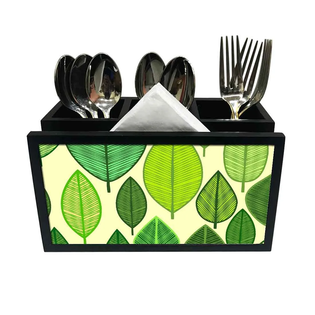 Cutlery Tissue Holder Napkin Stand -  Leaves Everywhere